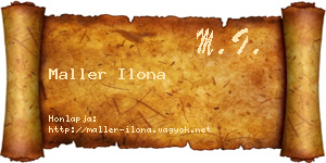 Maller Ilona névjegykártya